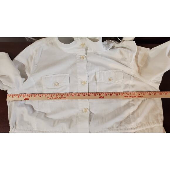Talbots NWOT Classic Field Linen Cotton Tie Waist Button Jacket Size 3X White - Picture 8 of 9